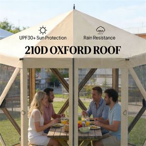 Tenda Pop-up Beige per Campeggio, Gazebo, Riparo per Feste, Parasole - Product Image 4