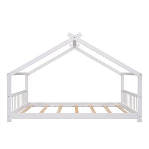 Letto a capanna in legno bianco a grandezza naturale per bambini - Product Image 3