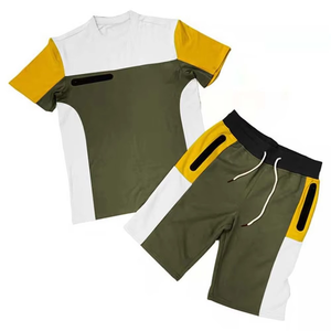 Ensemble de t-shirts sportifs pour hommes, col rond, séchage rapide, polyester et élasthanne, vêtements décontractés d'été - Product Image 3