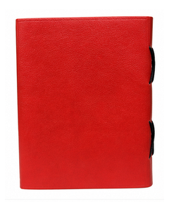 Red Leather Journal with Brass Latch – Celtic Embossed Cover Black Lace Stitched Spine Deckle Edge Handmade <b>Paper</b> Wholesale - Product Image 4