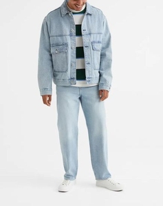 Men's Collar Jacket and Straight Leg <b>Pants</b> Acid Wash Two Piece Set OEM ODM Clothing Factory Wholesale - Product Image 1