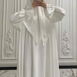 ชุดเดรสยาวสำหรับละหมาดของผู้หญิงมุสลิมในเดือนรอมฎอน เรียบง่าย สไตล์มุสลิม ชุดอีด จาลาบียะห์ เคบายา ดูไบ อบายา ตุรกี คาฟตัน เสื้อผ้าอิสลาม อาหรับ - Product Image 2
