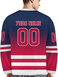 เสื้อฮอกกี้น้ำแข็งพรีเมียมขายส่ง แบบ OEM ออกแบบลายพิมพ์แบบ Sublimation ชุดทีมสั่งทำพิเศษ ผ้าแห้งเร็ว รุ่นโปร คุณภาพทนทาน - Product Image 5