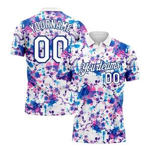 Camisetas de Golf Personalizadas con Sublimación 3D, Transpirables, de Secado Rápido, Manga Corta, Spandex/Poliéster, MOQ Bajo - Product Image 1