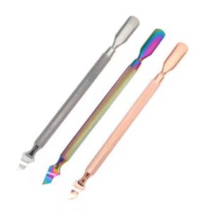 Juego de Herramientas de Acero Inoxidable de Doble Punta para Empujar Cutículas, Reutilizable, de Grado Profesional para Salón de Belleza - Product Image 1