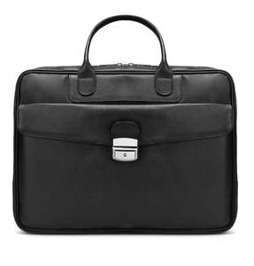 Top Quality Genuine Leather Executive Laptop Briefcase with Secure Lock Closure & Professional Business Design - Product Image 1