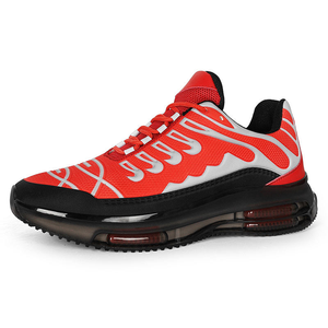 Zapatillas deportivas casuales con plataforma y cordones rojas/negras para hombre, ligeras, cómodas, transpirables, para exteriores, venta al por mayor de fábrica. - Product Image 5