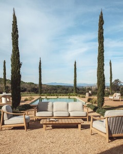 Contemporary Outdoor Teak <b>Sofa</b> <b>Set</b> with <b>Cushions</b> and Rope Accents – Stylish Patio Seating <b>Set</b> for Wholesale, OEM & Project - Product Image 2