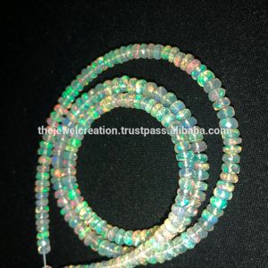 Perles en pierre d'opale éthiopienne naturelle blanche facettées rondelles de 3 mm et 5 mm, certifiées IGI, pour la fabrication de bijoux, 2026 - Product Image 1