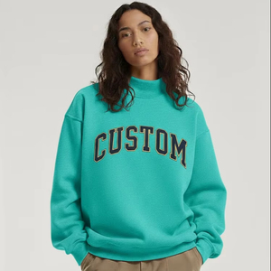 Sudadera de Manga Larga con Cuello Alto y Logotipo Personalizado 2026 para Mujer, Sudadera de Felpa Extra Grande con Estampado de Alta Calidad - Product Image 1
