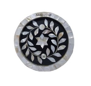 Floral Pattern Luxury Design Coasters For Cup Mug Glass Round Shape Mother Of Pearl Inlay Coasters Home Bar Tea Cup Coasters Set - Product Image 1