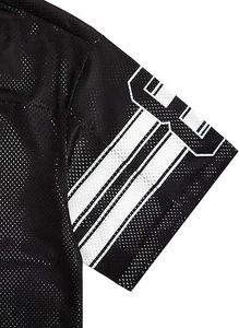 Maillots de football américain personnalisés en gros avec logo, style streetwear, coupe courte, respirants, en maille, unisexes, à manches courtes - Product Image 6