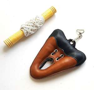 DISCOVER IMPEX Cuerda de Entrenamiento Profesional para Halcón y Solapa, de Cuero, con Mango de Madera, Patrón de Camuflaje y Forro Acrílico - Product Image 5