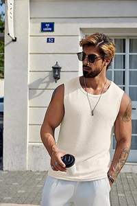 Camiseta sin mangas para hombre, de secado rápido, de algodón, al por mayor, personalizada, camiseta de tirantes acanalada ajustada para correr y gimnasio, de alta calidad, 100% algodón - Product Image 3