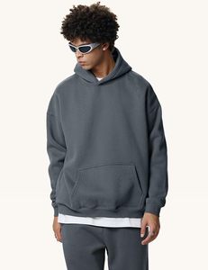 Mens <b>Hoodie</b> Heavyweight Cotton Solid Blank <b>Plain</b> Hoody Oversized High Quality Graphic Custom Print Luxury Pullover Custom <b>Hoodie</b> - Product Image 2