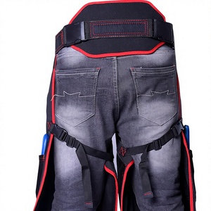 Tablier de fermeur en cuir avec ceinture réglable, doublure en maille respirante, 4 poches pour couteaux et double aimant pour le fermeurage des sabots - Product Image 5