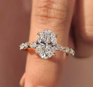 Bague de fiançailles Avira Jewels en moissanite 1 carat, argent sans nickel, sans plomb, plaqué or jaune, bijoux de mariage classiques - Product Image 4