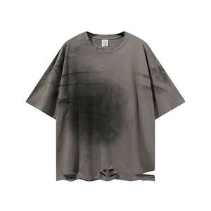 T-shirt délavé à l'acide pour homme style Hip Hop, 100 % coton, décontracté, multicolore, en tissu tricoté 150 grammes, imprimé design unique - Product Image 6