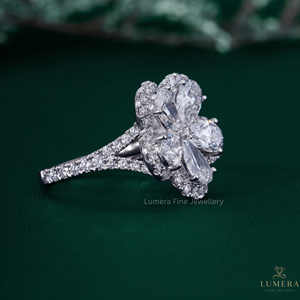 IGI Certified Pear & Round Lab Diamond Toi et Moi <b>Ring</b> D E VS VVS <b>Two</b> <b>Stone</b> Bypass Gold Bridal Jewelry - Product Image 1