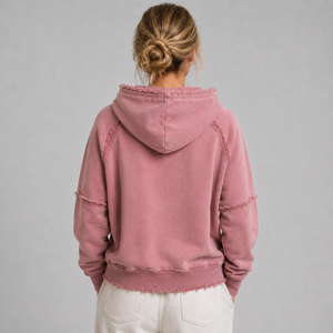 New Arrival <b>Women</b> Distressed <b>Hoodie</b> Custom Logo <b>Soft</b> Cotton Fleece Warm Breathable Casual Streetwear Pullover <b>Hoodie</b> Wholesale - Product Image 6
