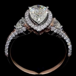 Bague classique en or 18 carats pour femme, diamant blanc en forme de poire, diamant cultivé en laboratoire, certifié IGI, look luxueux, cadeau de mariage, à porter au quotidien - Product Image 1