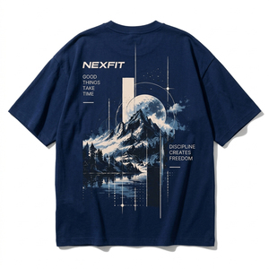 <b>Men's</b> <b>Navy</b> <b>Blue</b> Regular Fit Eco-Friendly Jersey Fabric T-<b>Shirt</b> Solid Design 220g Premium Cotton Streetwear Tee <b>for</b> <b>Men</b> Cheap - Product Image 2
