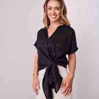 Nouvelle chemise décontractée en lin pour femme, collection Printemps-Été, grande taille, avec broderies et patchs, coupe courte unie, style simple, en maille de lin