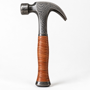 Marteau en acier de Damas, artisanat fait main, motif décoratif, acier forgé de qualité supérieure, tête métallique, pièce de collection - Product Image 2