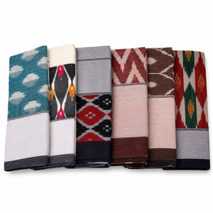 Sábana de Cama Doble 100% Algodón Tejida a Mano con Hilo Teñido Ikat Geométrico de Calidad 200 Hilos, Ecológica, Moderna, Colcha Tejida, Textil para el Hogar - Product Image 6