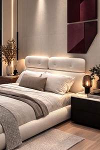 Base de Cama Tapizada Suave Sellier Custom Boucle - Fabricante Vietnamita, Diseño Moderno, Tela Duradera para Hoteles y Dormitorios - Product Image 4