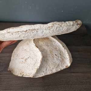 Vaisselle en papier mâché biologique d'inspiration antique Plateau de table basse et bol piédestal texturé décoratif Unique et élégant - Product Image 6