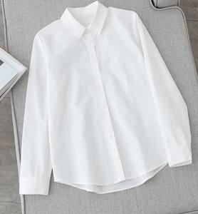 Blusas Elegantes Vintage para Mujer, Primavera, Verano, Otoño, Color Sólido, Manga Larga, Oficina, Casual, Camiseta Lisa con Botones y Bordado Frontal - Product Image 2