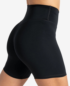 Ensemble de yoga 2 pièces noir pour femme, short taille haute et crop top dos nageur col en V profond, sans couture, en Spandex et Polyester, anti-transpiration, 160 g - Product Image 5
