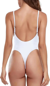 Maillot de bain une pièce confortable pour femme, grande taille, couleur unie, dernière collection, best-seller, pour la course et la plage (pour adultes) - Product Image 2