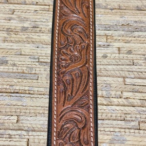 Hand <b>tooled</b> <b>leather</b> dog leash Durable heavy duty pet leash Custom training <b>leather</b> leash Luxury floral dog leash - Product Image 4