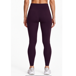 High Waist Solid Color Full Length Leggings Seamless Stretch Breathable Knitted Spandex Nylon Women's Yoga Pants - Product Image 6