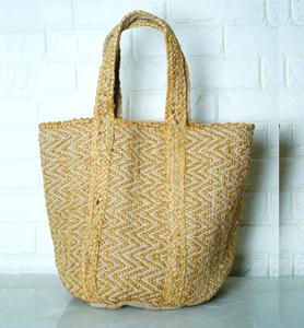 Sac fourre-tout ouvert en coton et jute de grande taille, de haute qualité, durable, style bohème, personnalisable, écologique, fournisseur indien, tendance 2026 - Product Image 4