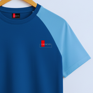 T-shirt Raglan Homme 100% Coton 180 GSM Logo Personnalisé Bicolore Sport Décontracté - Product Image 3