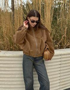 Fashion Style <b>Suede</b> Leather <b>Jacket</b> Premium Style Hot Selling Women's PU Leather <b>Suede</b> <b>Jackets</b> - Product Image 5