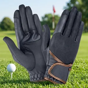 Gants de golf en cuir PU bleu foncé, à doigts entiers, antidérapants, respirants, unisexes, avec fermeture à enfiler, gants de sport - Product Image 6