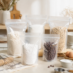 Clear Stand-Up Zipper Bags Resealable Food Grade <b>Plastic</b> <b>Packaging</b> Pouch With Zipper Top For Snacks Storage - Product Image 4
