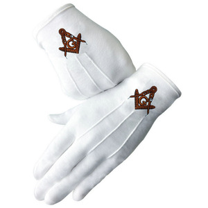 Guantes Masónicos de Algodón con Colores Personalizados, Logotipo Bordado, Largos, Transpirables, Unisex, Personalizables para las Cuatro Estaciones, para Exteriores - Product Image 3