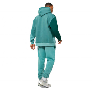 ชุดเซ็ต 2 ชิ้น ผ้าฝ้ายขายส่ง สกรีนโลโก้ได้ ชุดลำลองสตรีทแวร์ ระบายอากาศได้ดี แห้งเร็ว ชุดวอร์มผู้ชายแบบมีฮู้ด สีตัดต่อ - Product Image 2