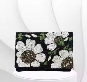 Bolso de mano de lujo con cuentas de cristal para la noche, proveedor mayorista, cartera artesanal con cuentas a juego - Product Image 3