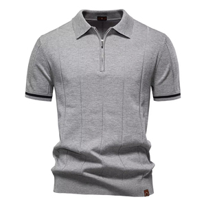 New Men's Business Casual Short-Sleeved Fashion Trend Knitted Polo <b>Shirt</b> with Lapel and <b>Half</b> Casual Polo <b>Shirt</b> Slim Fit Polo - Product Image 6