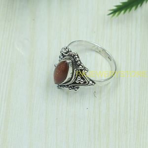 Natural Sunstone 925 Sterling <b>Silver</b> <b>Ring</b> Handmade Vintage Designer Marquise Cabochon Gemstone Jewelry Women <b>Statement</b> <b>Ring</b> Men - Product Image 3