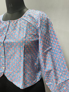 Cotton Hand Block Printed Top for Women | Casual Summer Wear Comfort Fit Everyday Fashion Tops - Product Image 3