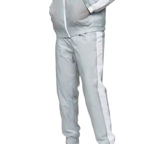 Men's Light Gray Color Blocked Hooded Windbreaker <b>Jacket</b> Half-Zip Zipper Closure Lightweight Polyester Outdoor Wear - Product Image 2