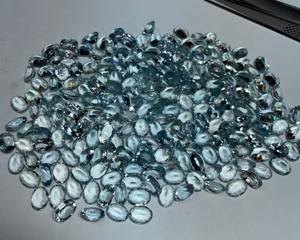 Piedra Preciosa de Aguamarina Natural AAA+++ Corte Esmeralda Ovalado 7x5MM Facetada |   Piedra de Aguamarina Azul Suelta para Joyería y Venta al por Mayor - Product Image 5