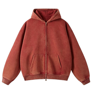Sweat à capuche zippé personnalisé en coton épais, coupe décontractée, marque privée pour les grandes marques de mode - Product Image 1